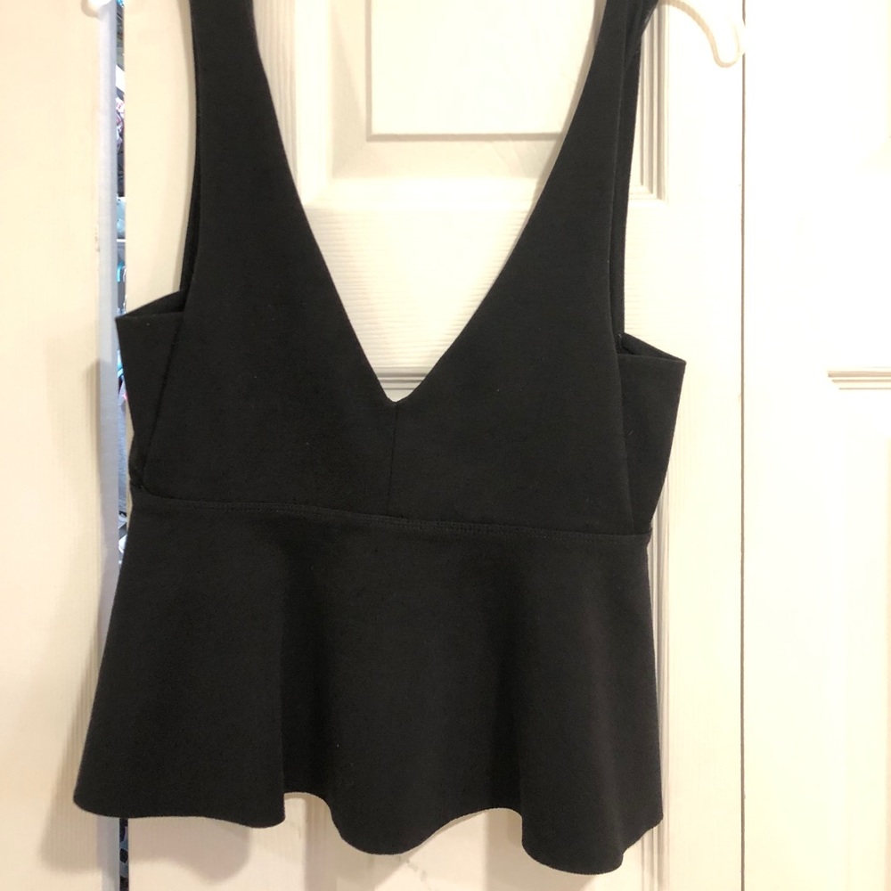 Deep V Peplum top